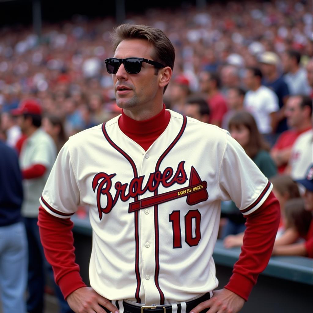 Modern Fan Wearing a Bob Uecker Braves Jersey