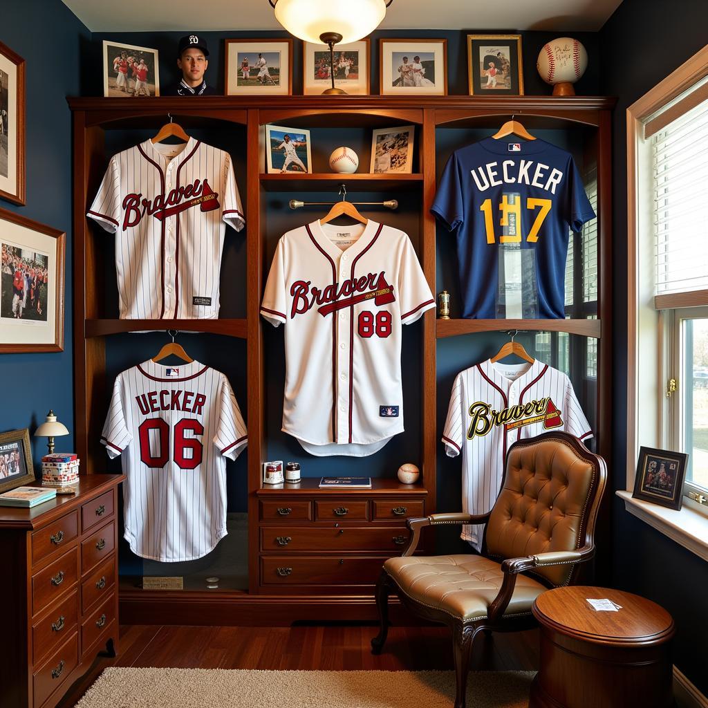 Bob Uecker Jersey Collection Display