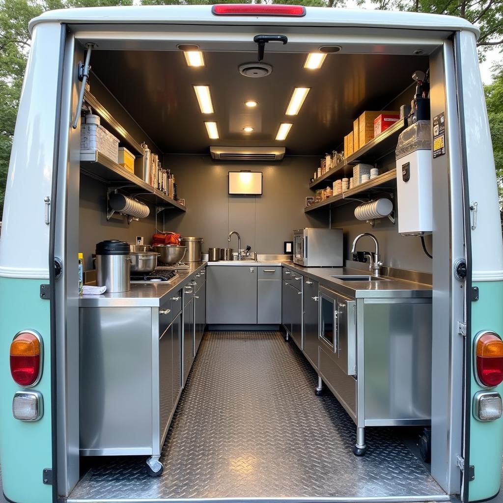 Clean and Organized Boba Food Truck Interior