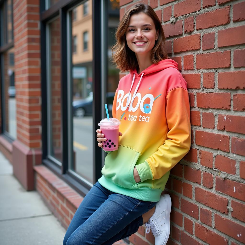 Stylish Boba Tea Hoodie Streetwear