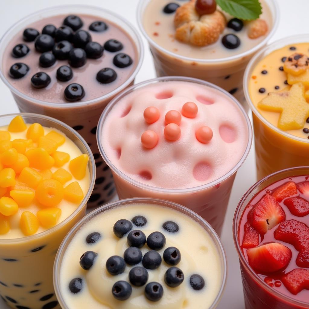 Assortment of Boba Tea Flavors