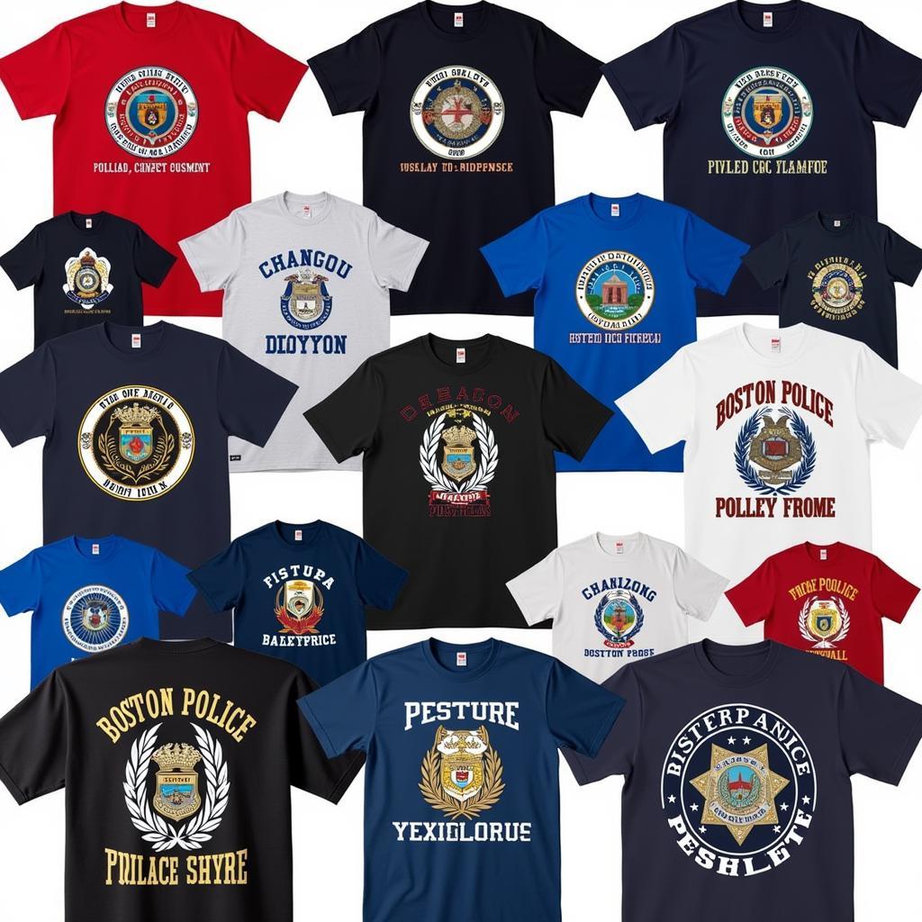 Different Designs of Boston Police Department T-Shirts