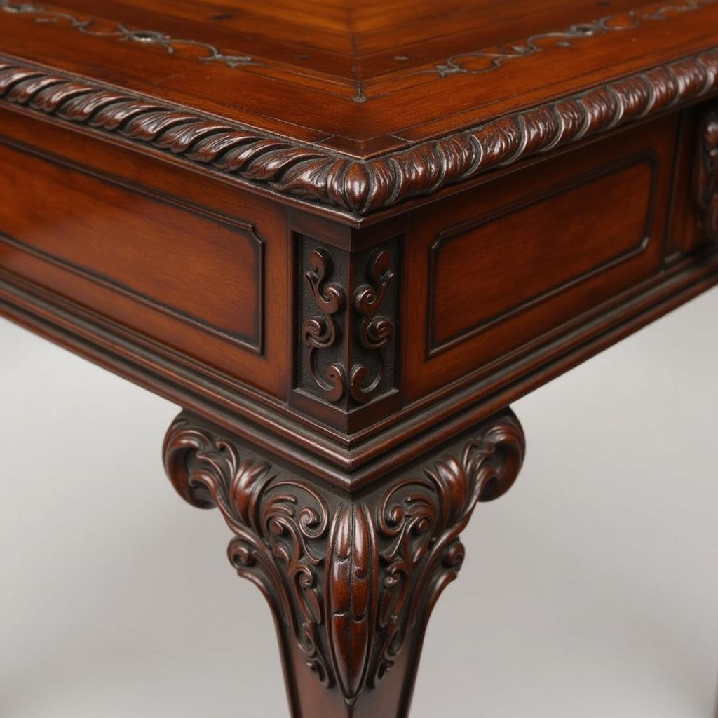 Boston Tea Table with Detailed Carvings and a Unique Design