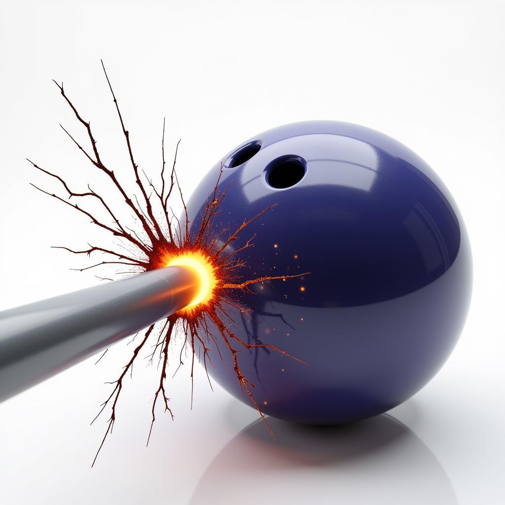 Simulation of a bowling ball helmet impact