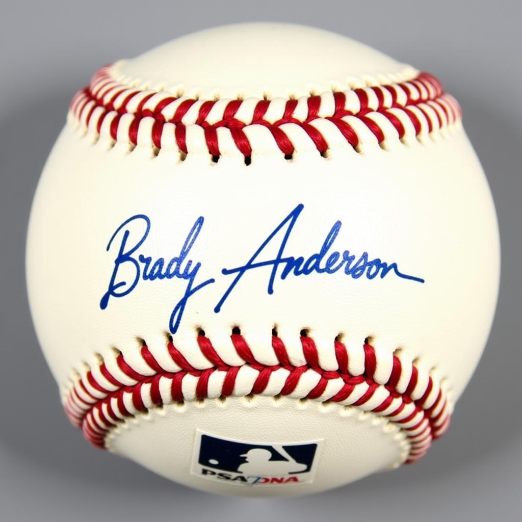 Brady Anderson Signed Baseball Authentication Example