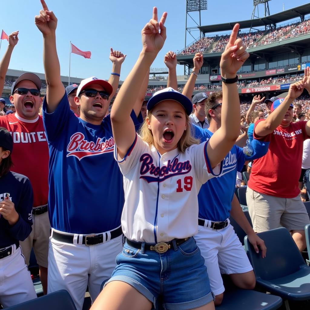 Brooklyn Cyclones fans celebrating a home run at Maimonides Park