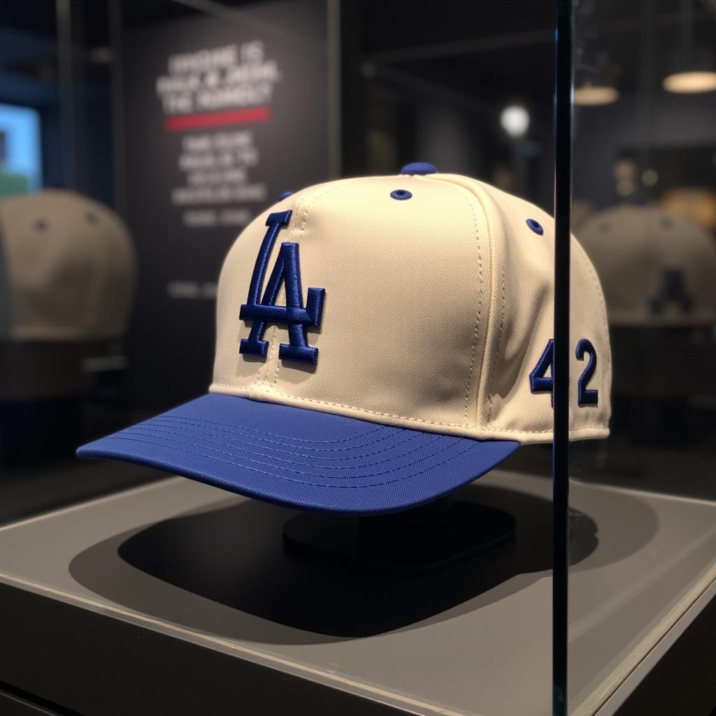 Brooklyn Dodgers 42 Hat on Display