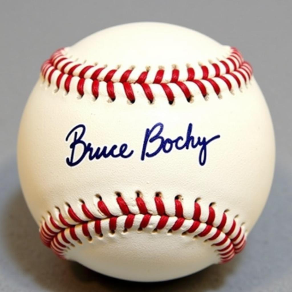 Bruce Bochy Autographed Baseball Closeup