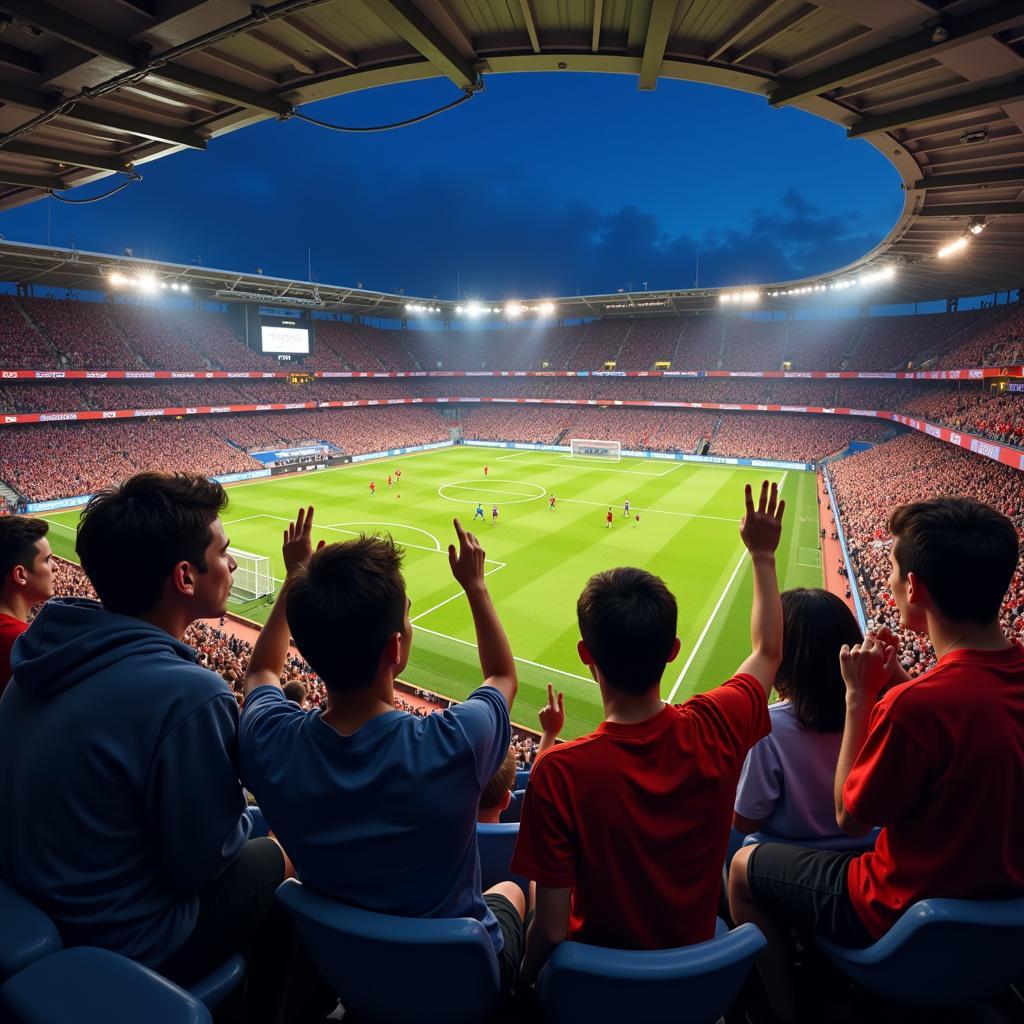 Bryan Stephens enjoying a football match with friends