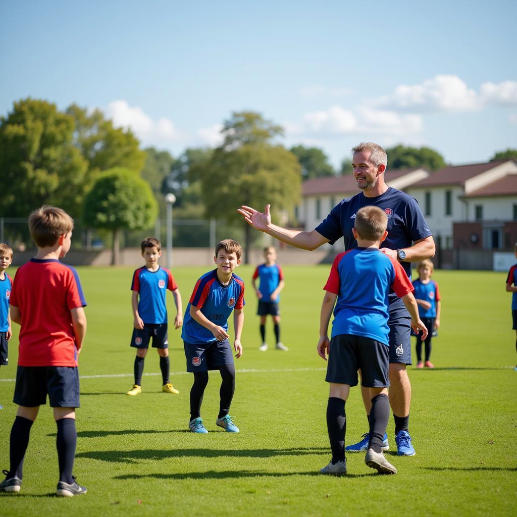 Bryan Stephens coaching youth football team