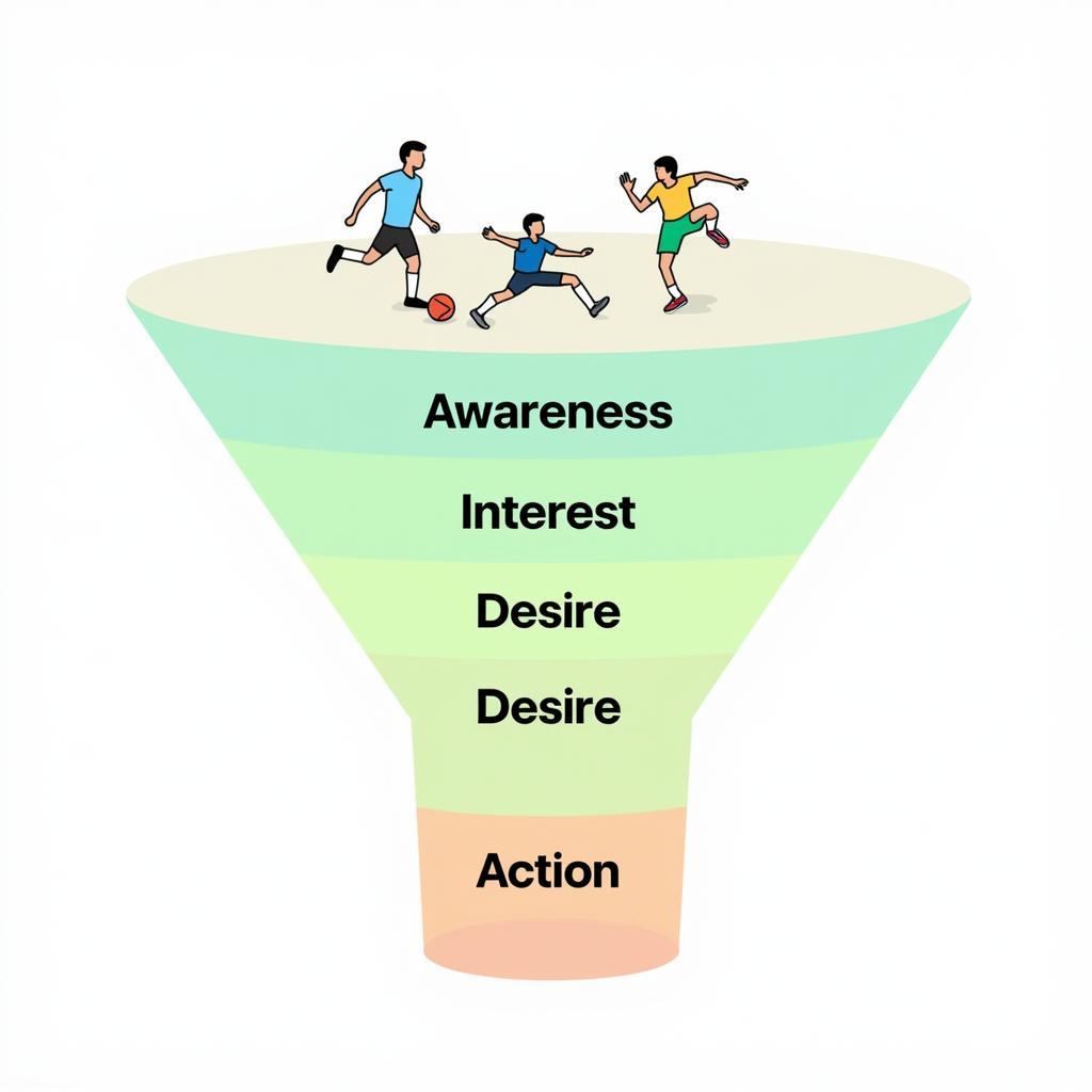 Bucket Funnel Stages with Football Analogy