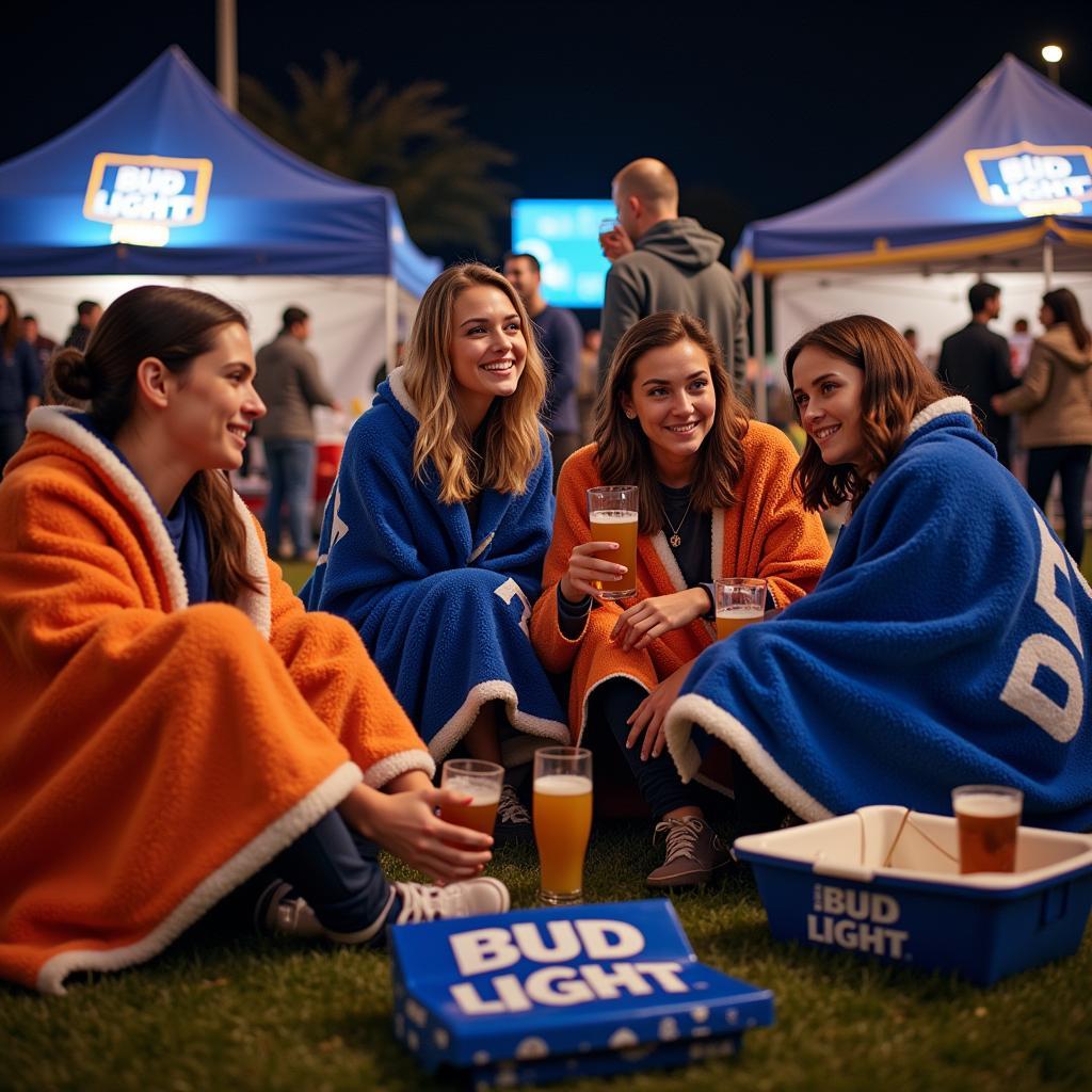 Bud Light Blanket at a Tailgate Party