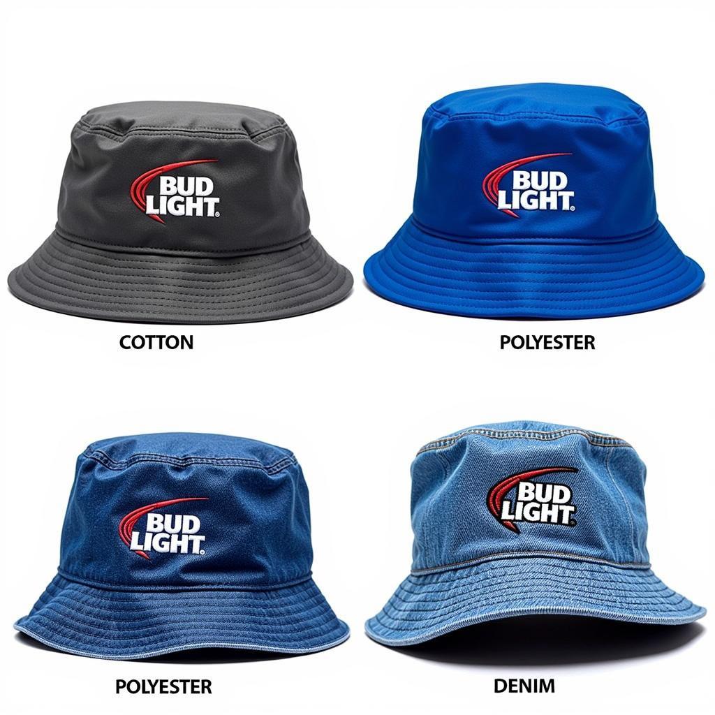 Different Materials of Bud Light Bucket Hats - Cotton, Polyester, Denim