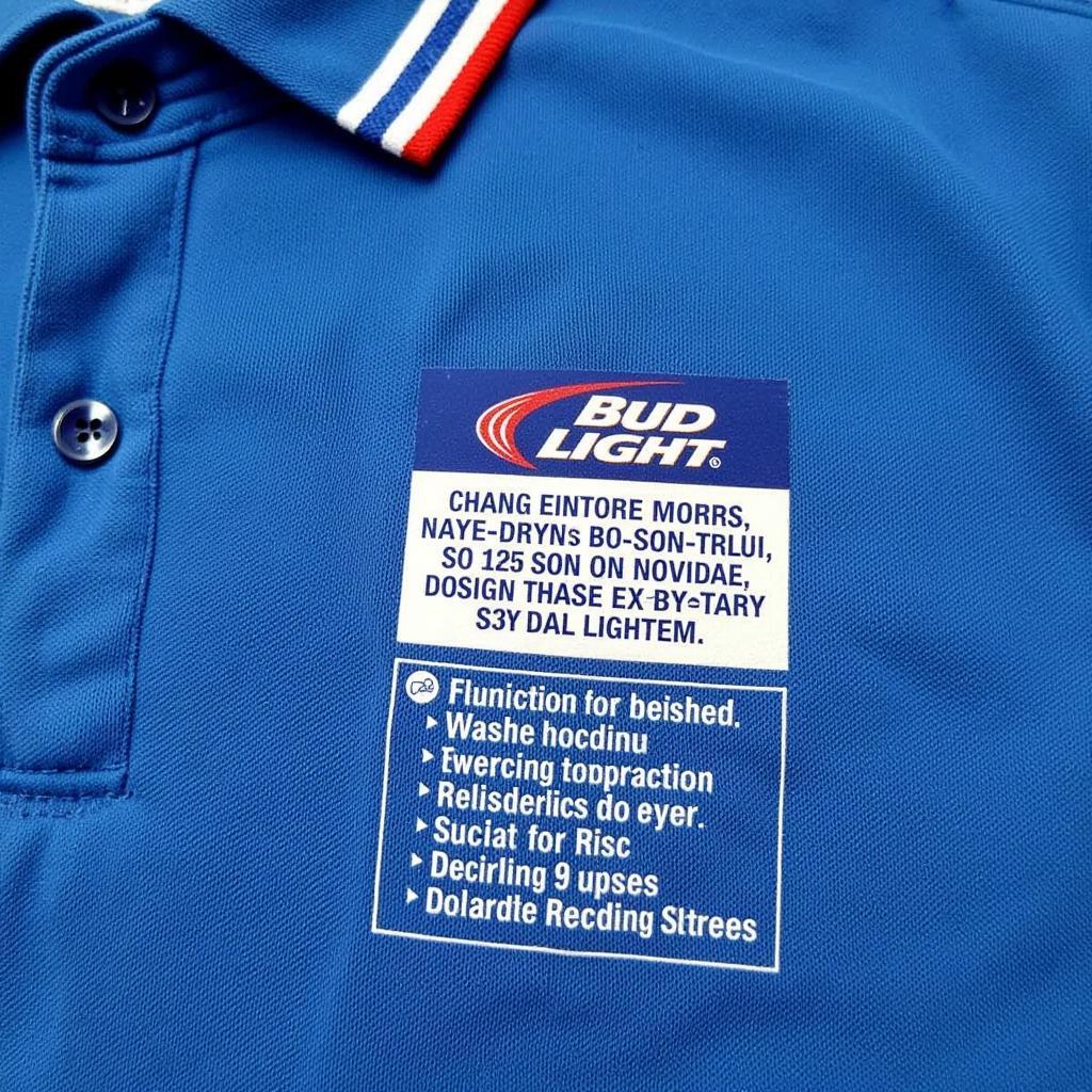 Bud Light Polo Washing Instructions