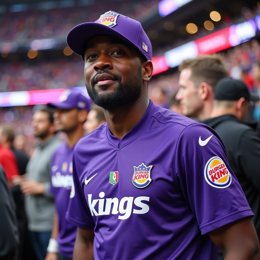 Burger King Kings Jersey Worn by a Football Fan