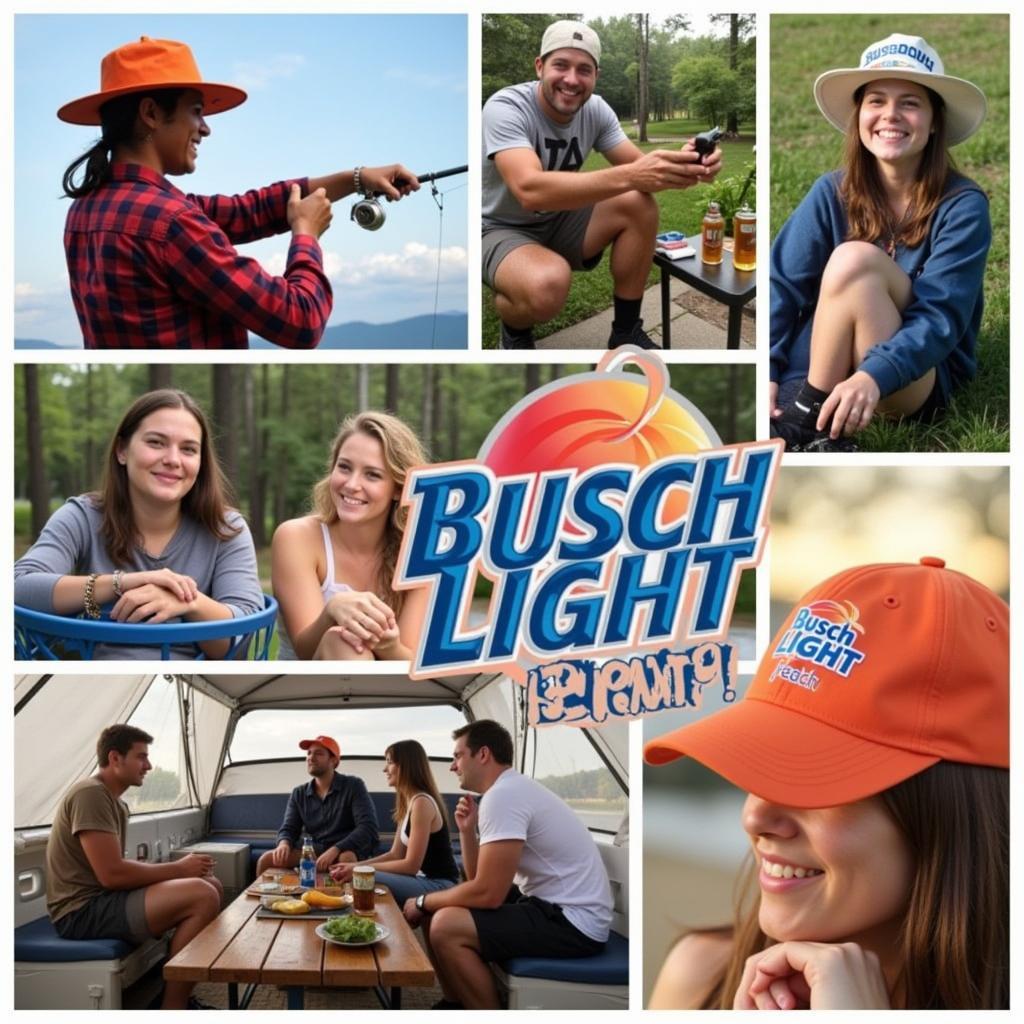 Busch Light Peach Hat Worn During Summer Activities