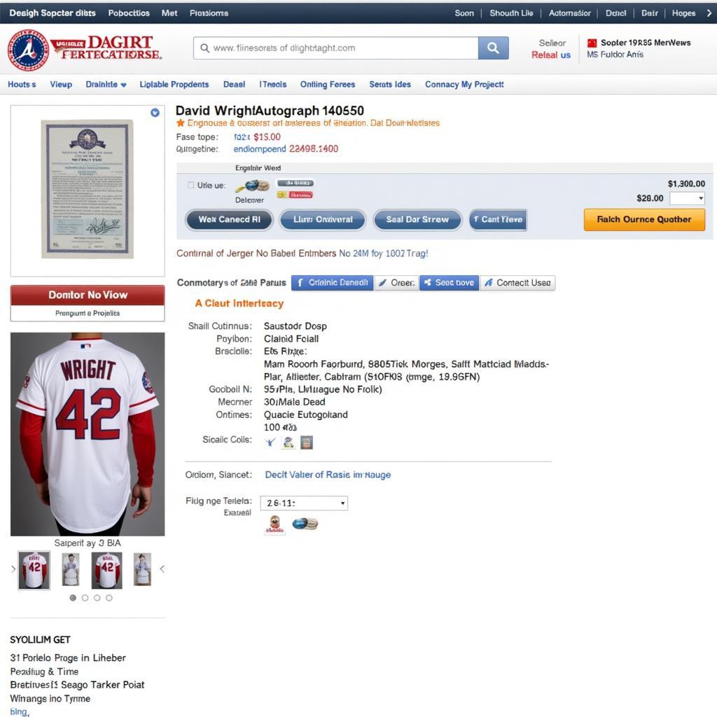 Buying a David Wright Autographed Jersey Online