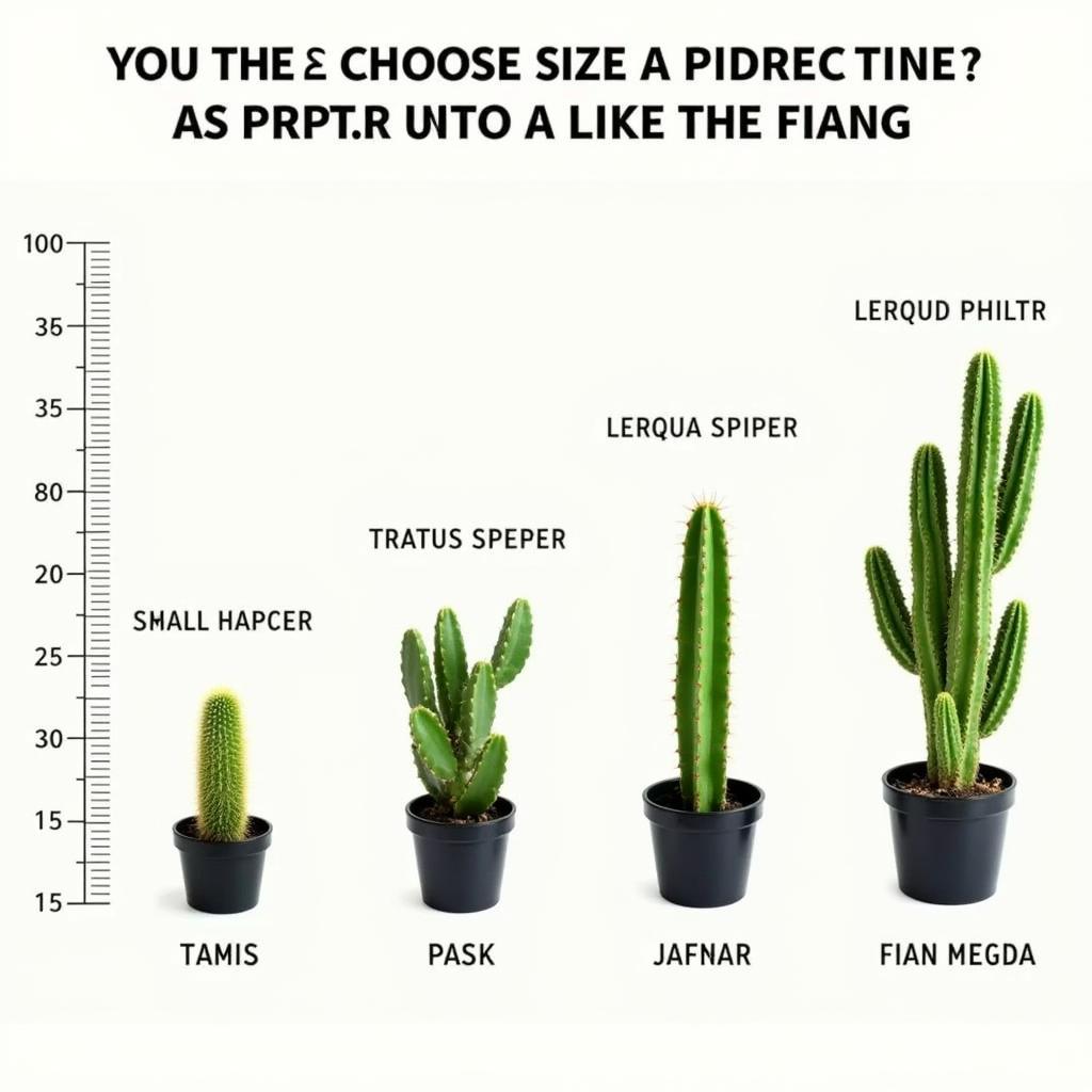 Comparing cactus pitcher sizes for different cactus varieties