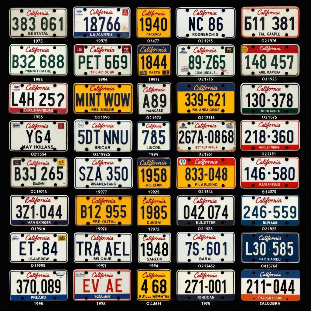 Collection of California License Plates