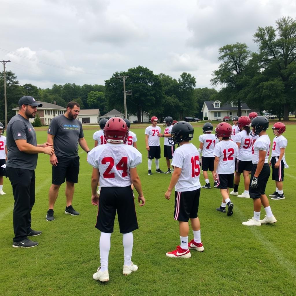 Camden AL Youth Football Team Practicing