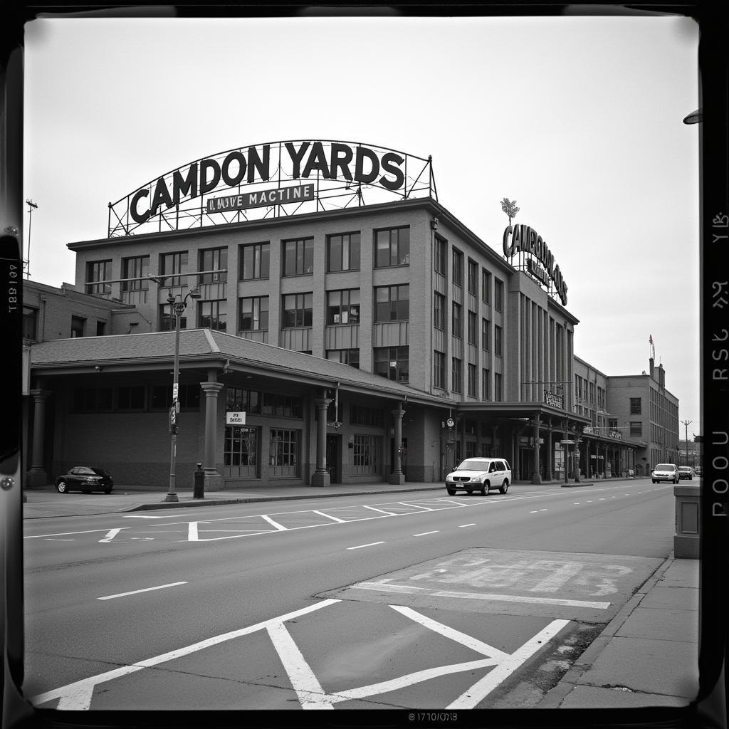 Vintage Camden Yards Print Showing the Iconic Warehouse