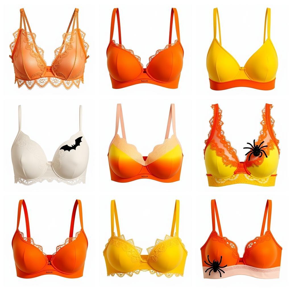 Different Candy Corn Bra Designs