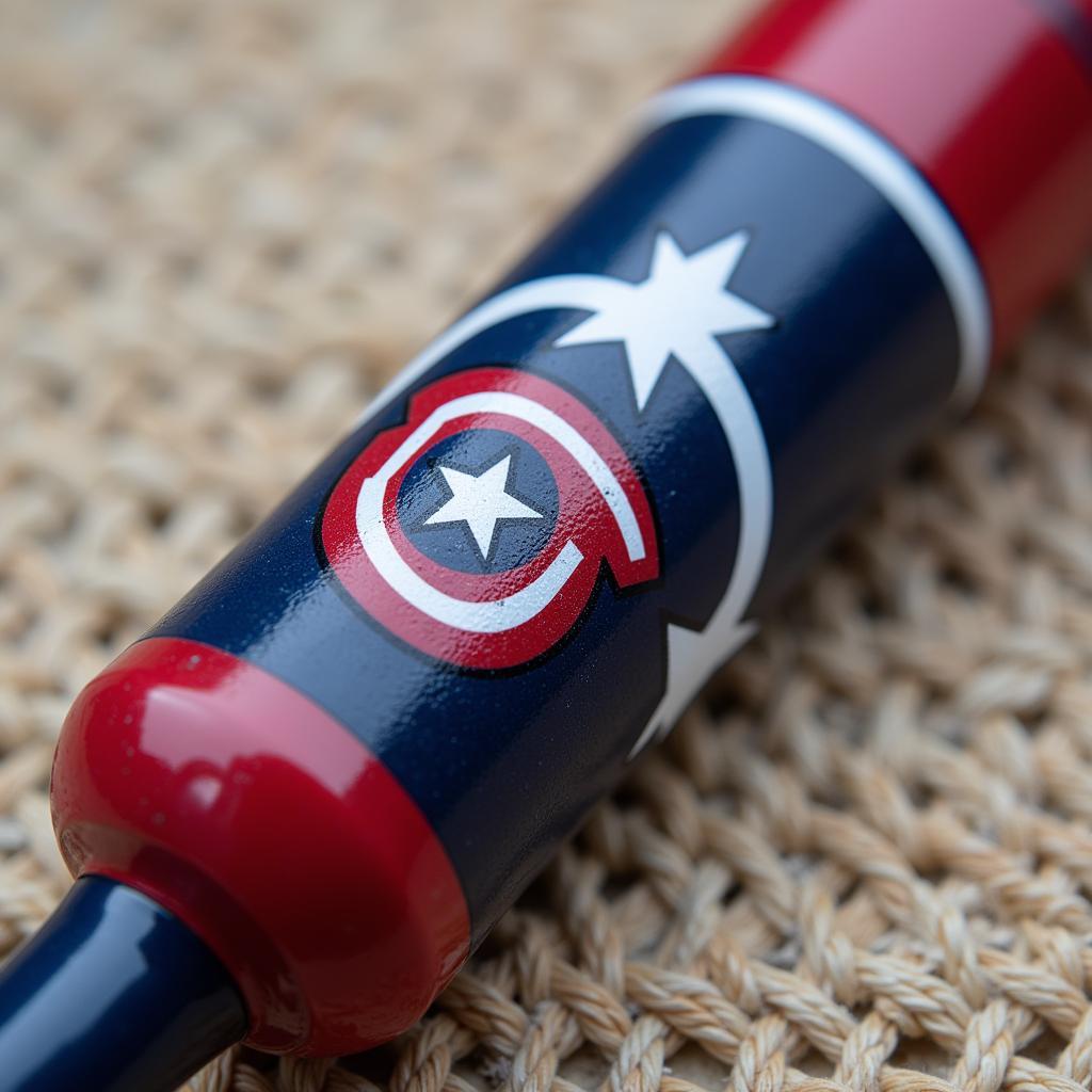 Close-Up of Captain America Softball Bat Design