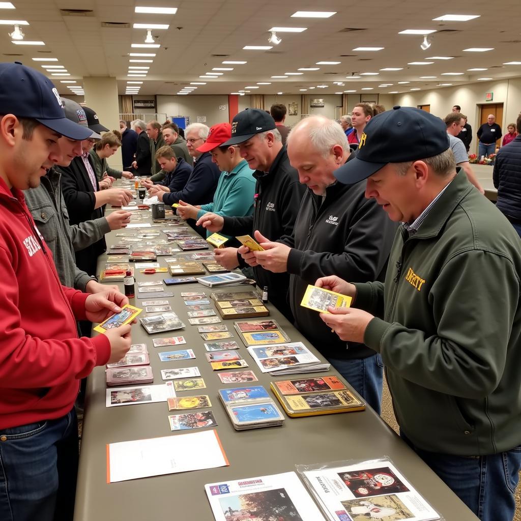 Card Show Attendees Trading and Connecting