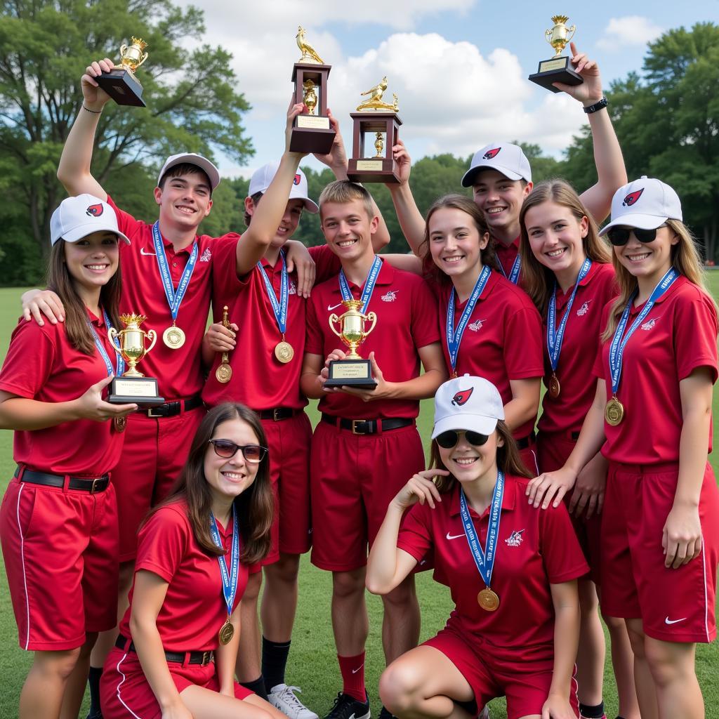 Victory Celebration at the Cardinal Classic Baseball Tournament