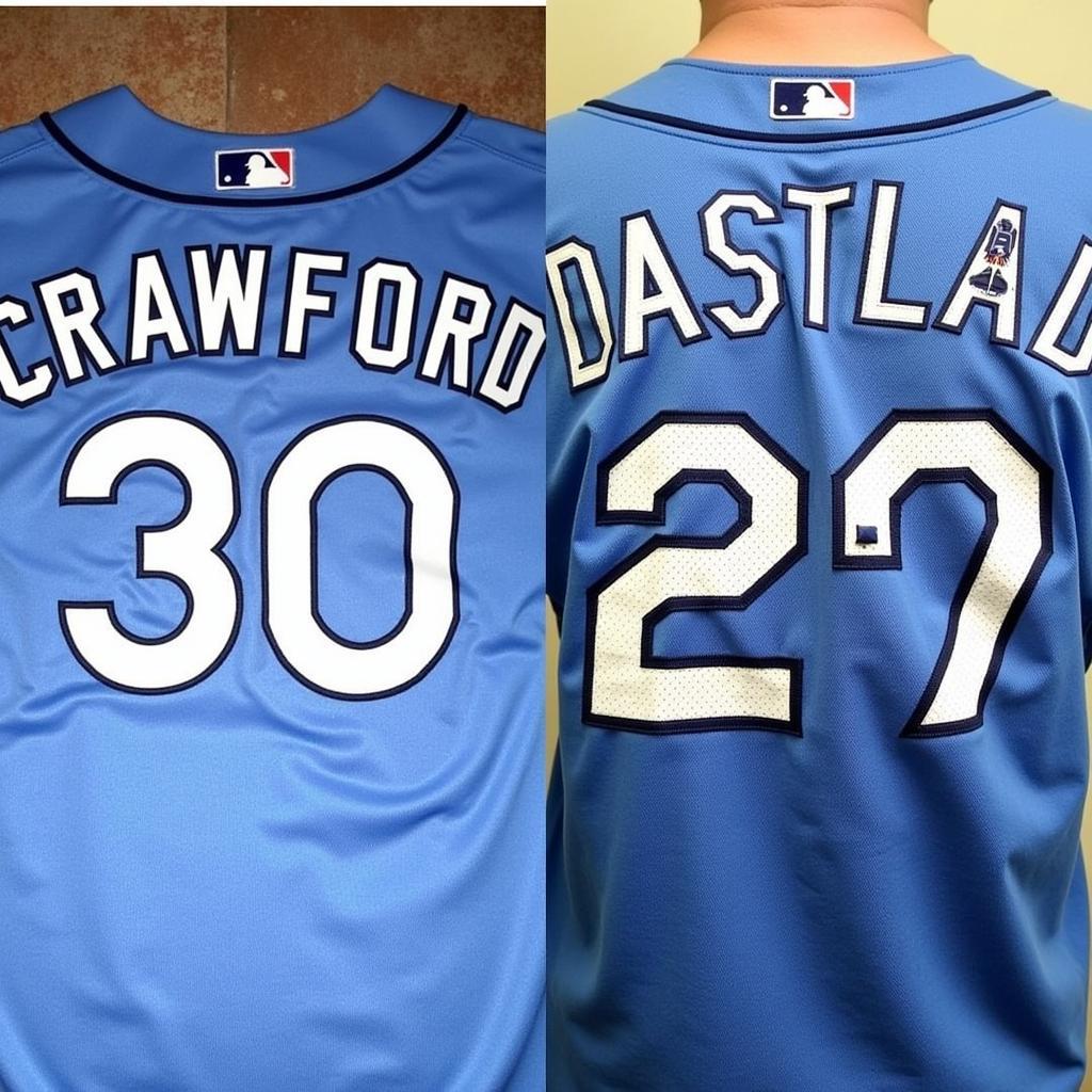 Carl Crawford Rays Jersey Authentic vs. Replica Comparison