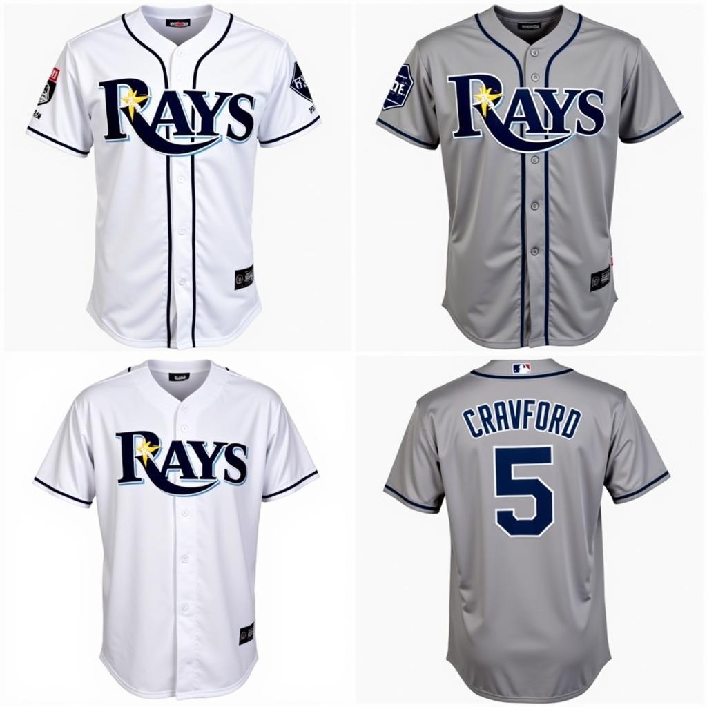 Carl Crawford Rays Jersey Home and Away Comparison