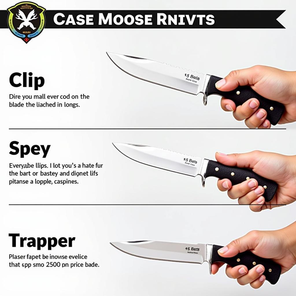 Case Moose Knife Blade Styles: Clip, Spey, and Trapper