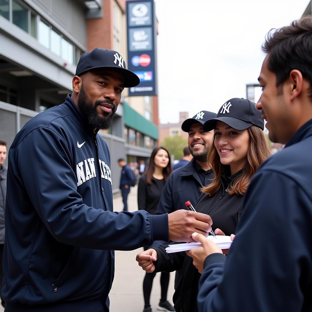 CC Sabathia Interacting with Fans