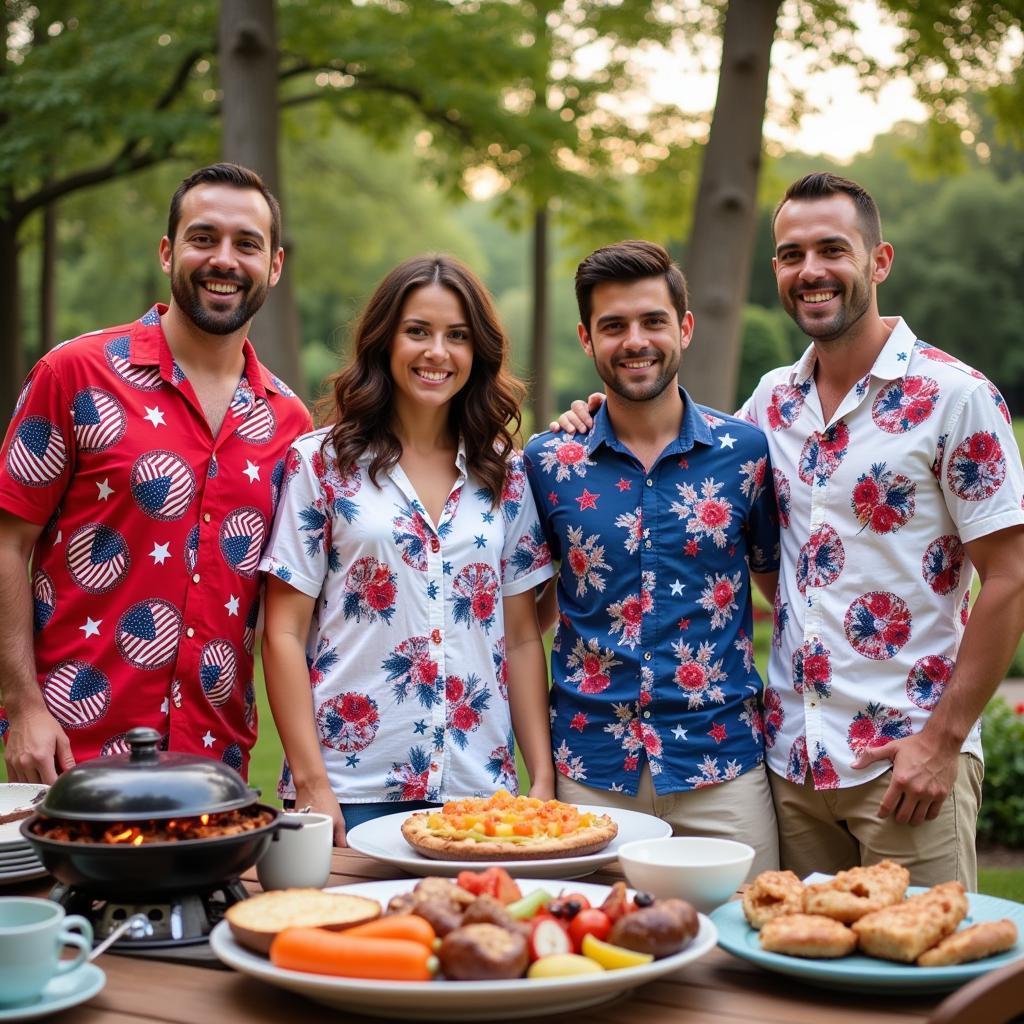 Celebrating July 4th in Hawaiian Shirts