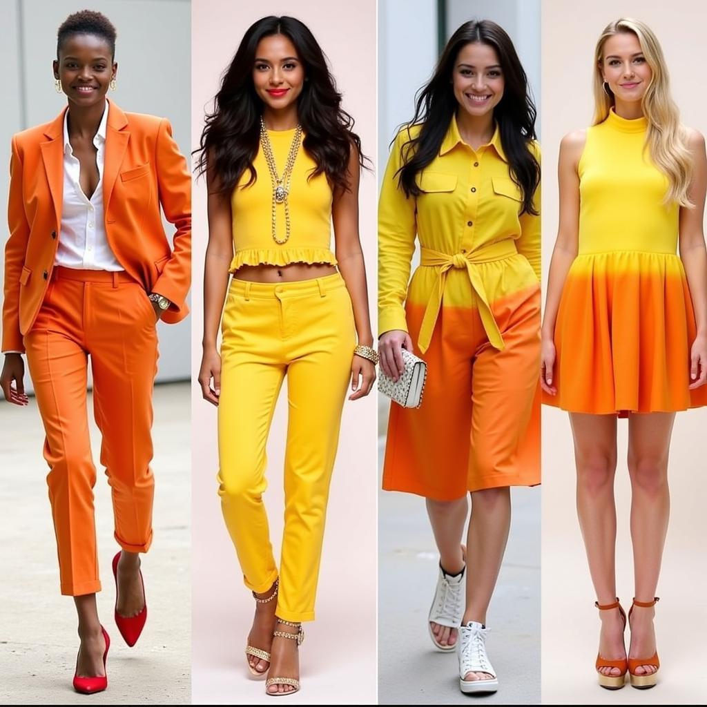 Celebrities in Candy Corn Inspired Outfits