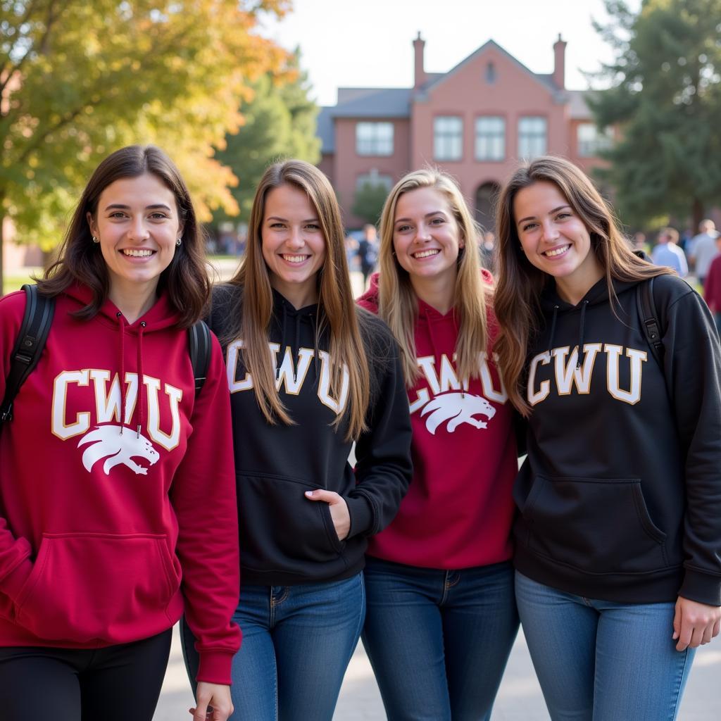 CWU Students in Hoodies