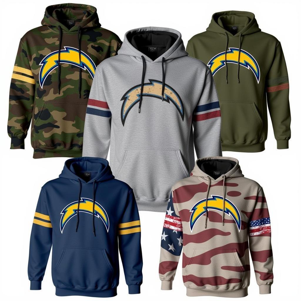 Chargers Military Hoodie Design Variations