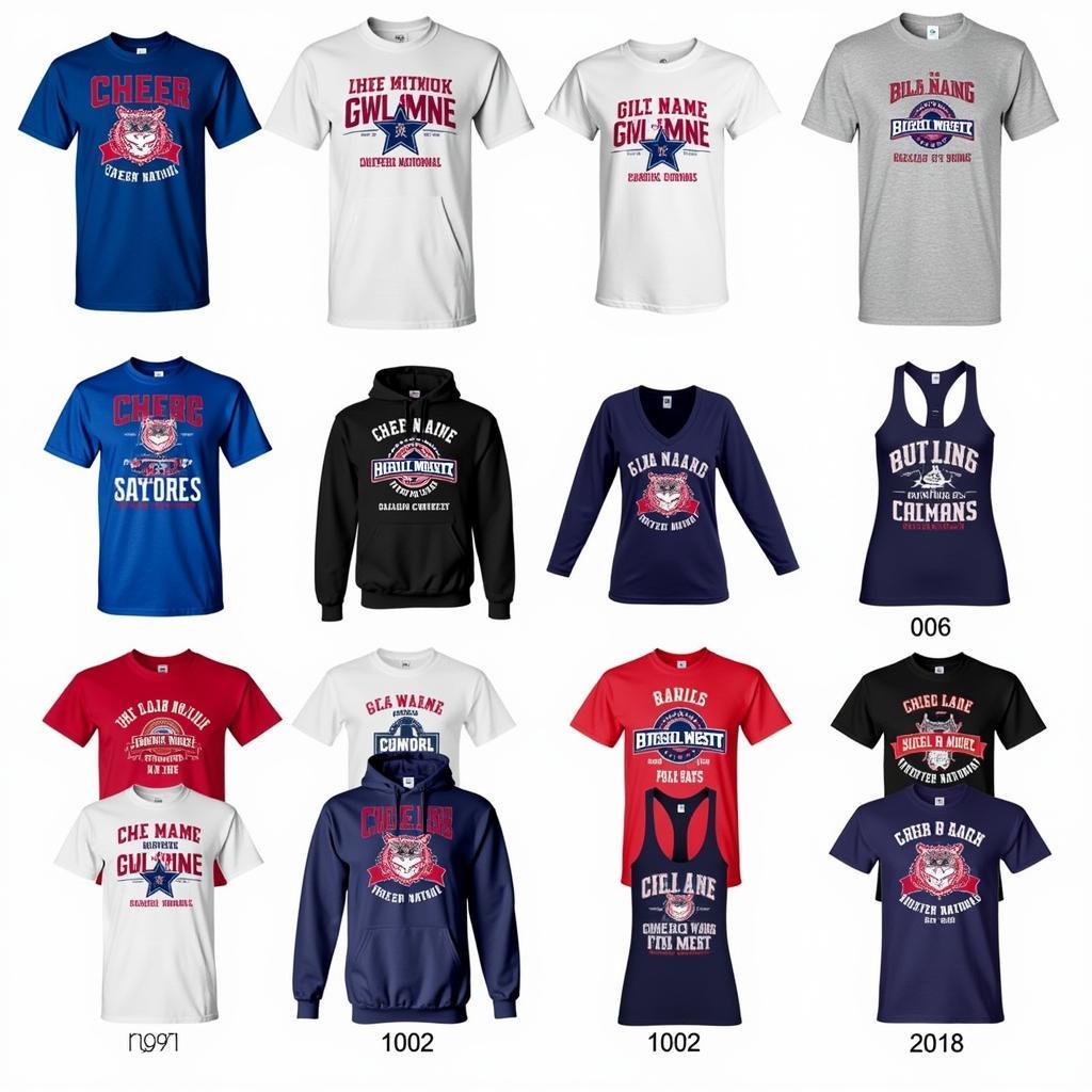 Different Styles of Cheer Nationals Shirts