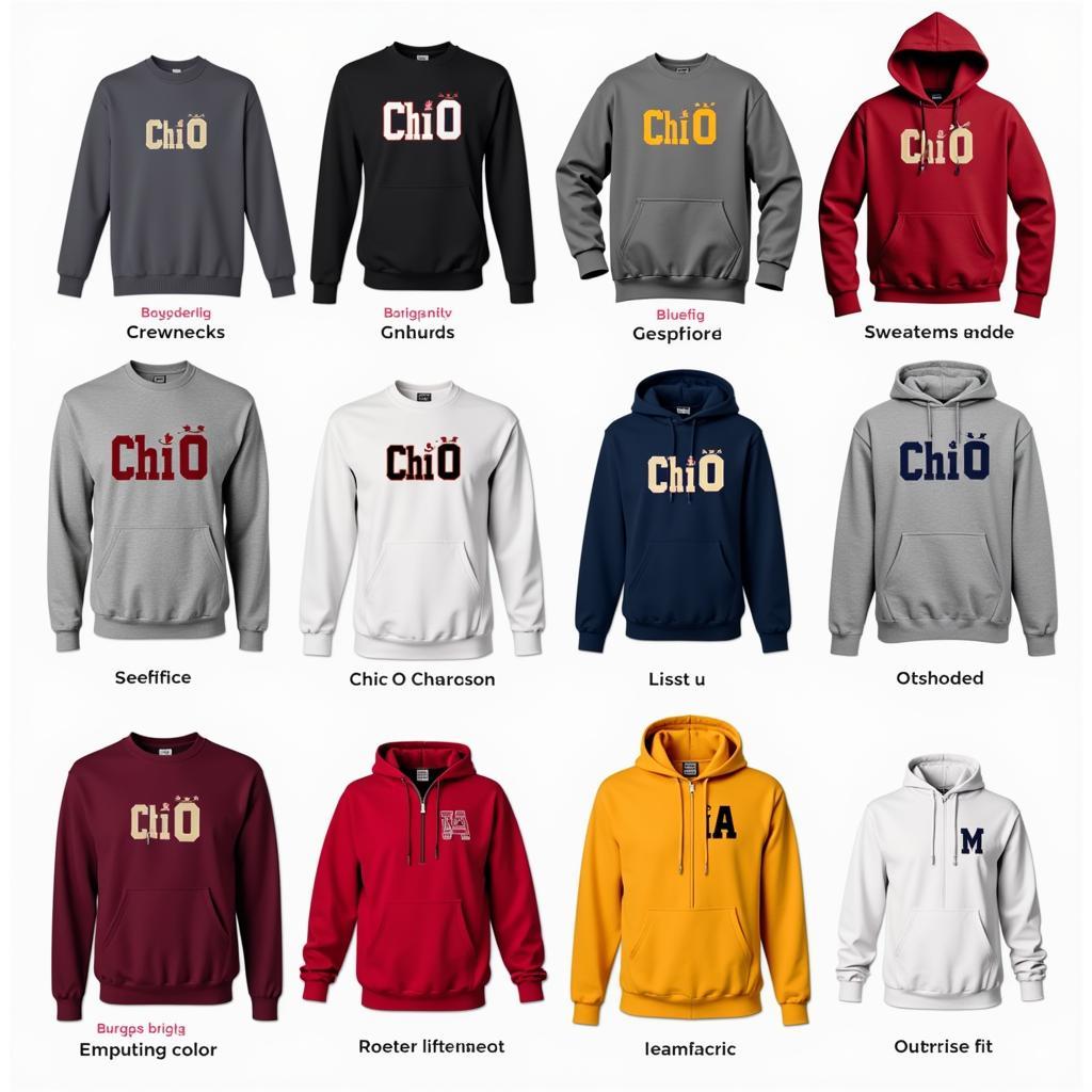 Different Styles of Chi O Sweatshirts