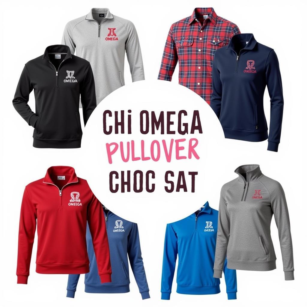 Different Styles of Chi Omega Pullovers