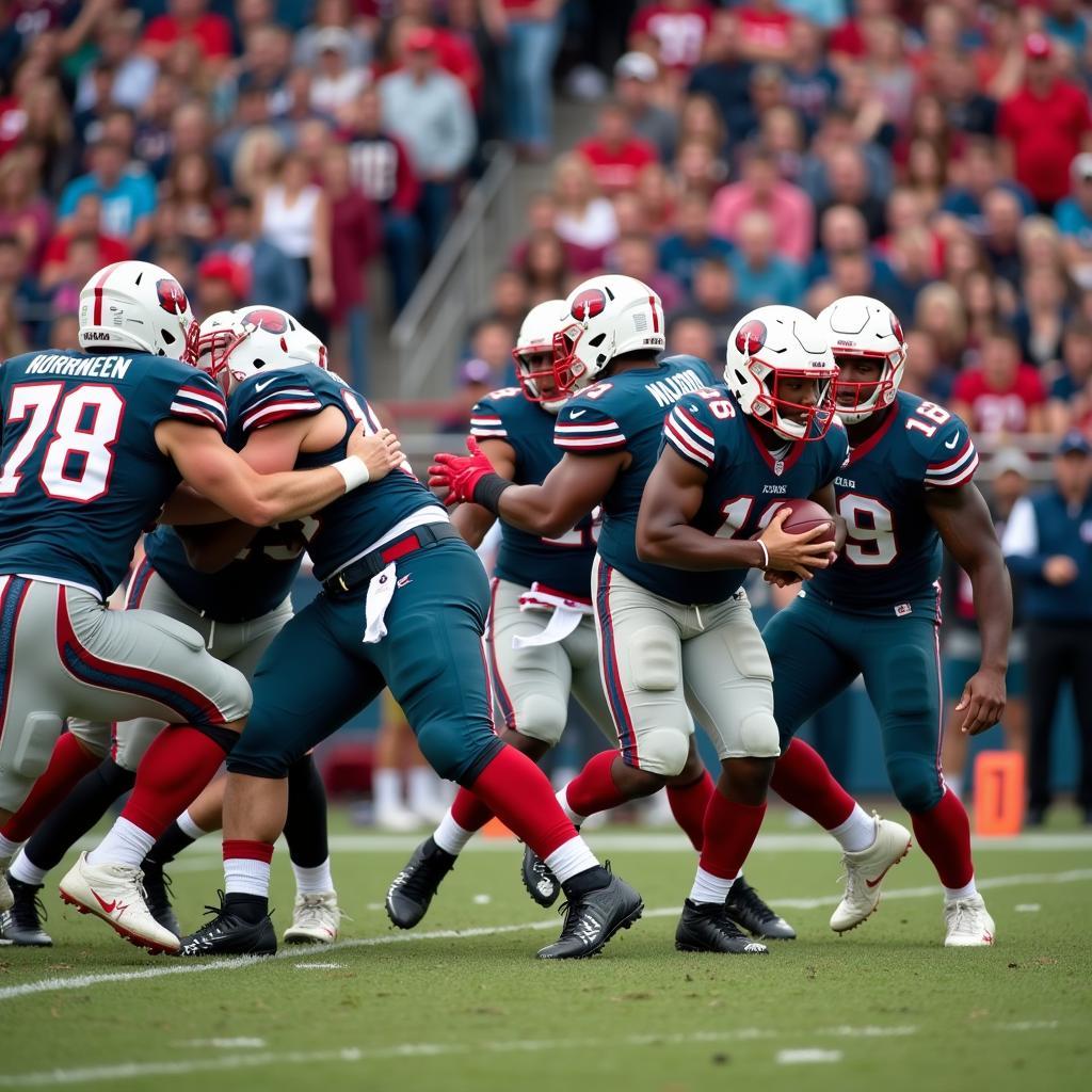 Chicago Amateur Football League Game in Action