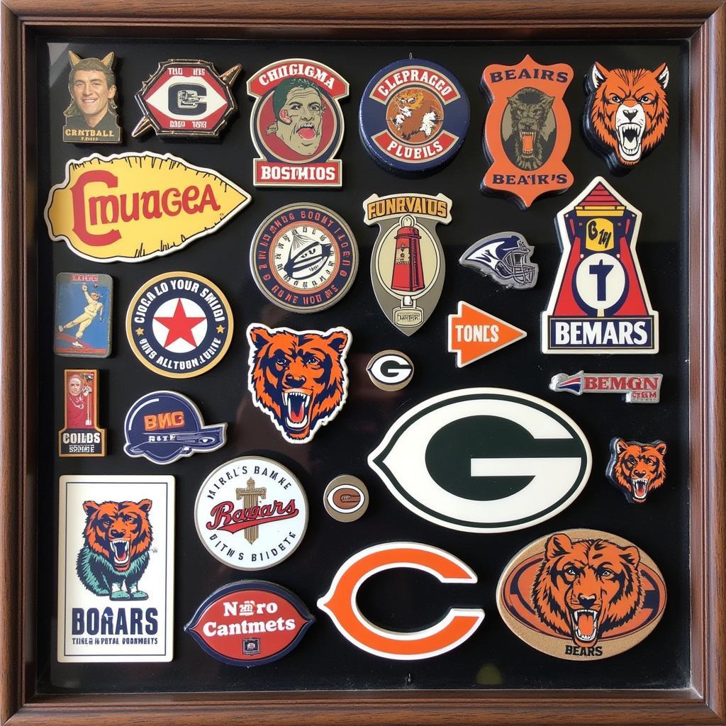 Chicago Bears Magnet Collection: A showcase of a curated collection of Chicago Bears magnets, highlighting rare and vintage items, demonstrating the dedication of some fans to collecting team memorabilia.