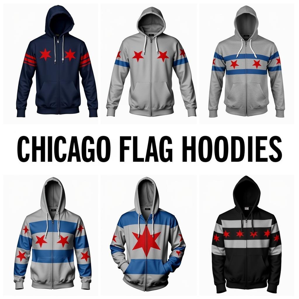 Chicago Flag Hoodie Designs