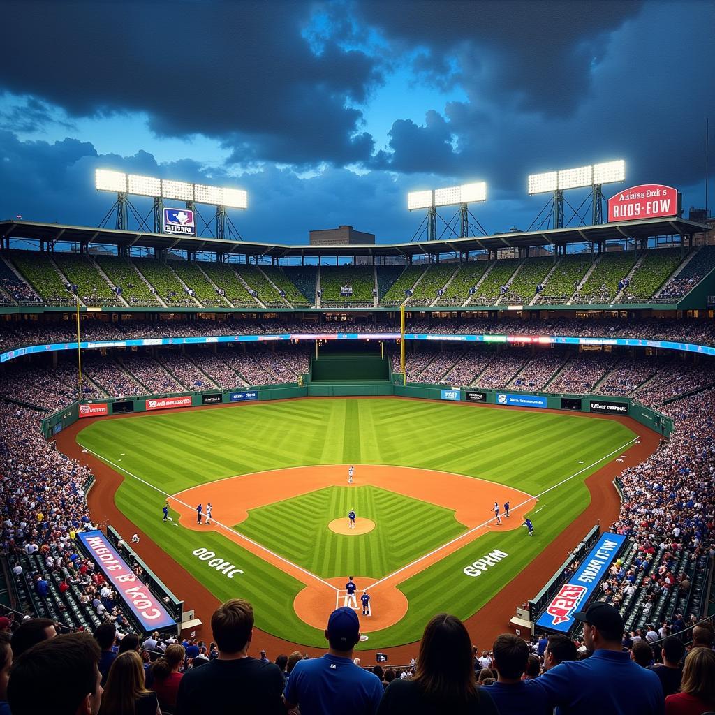 Chicago Cubs Art Featuring Wrigley Field