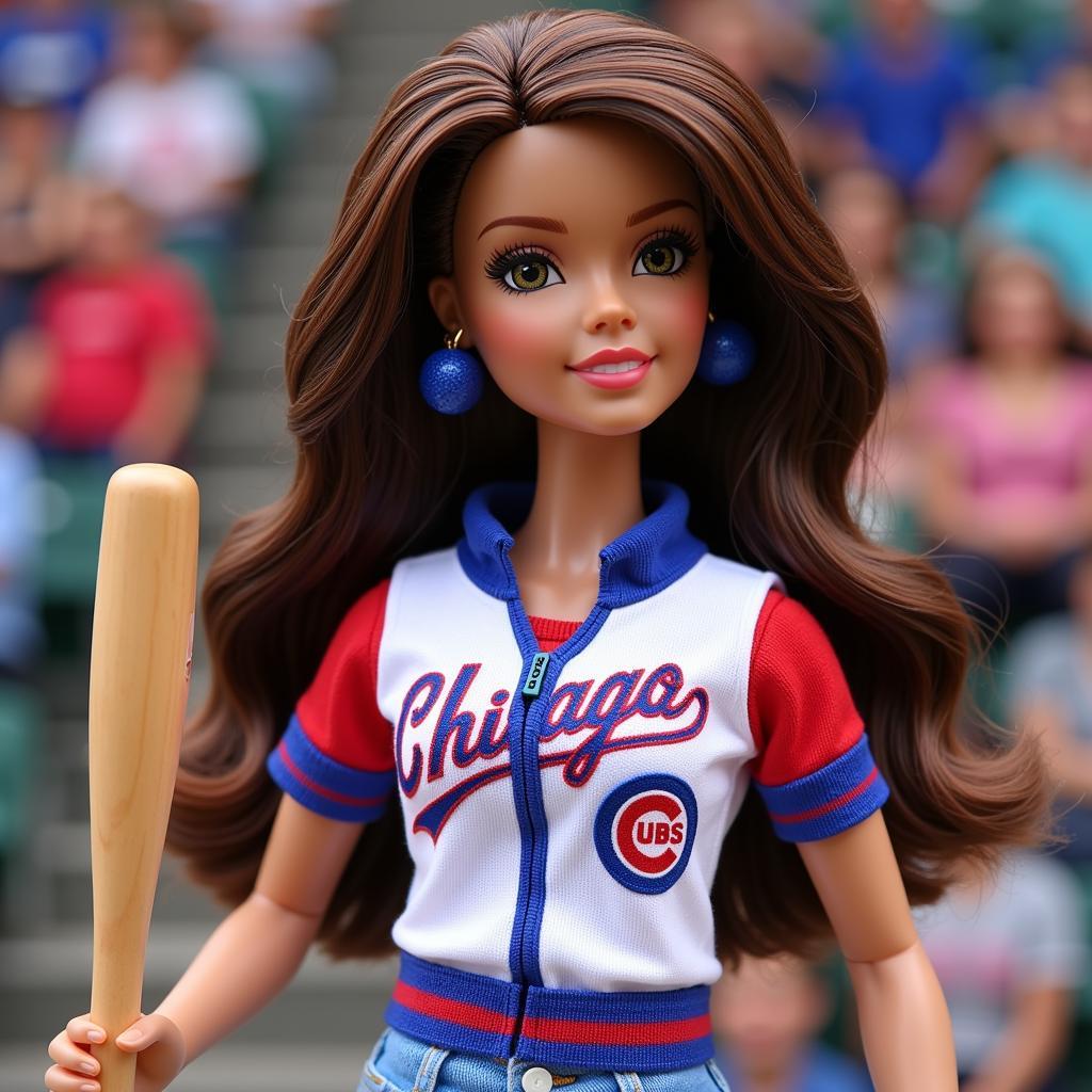 Chicago Cubs Barbie Doll Close Up