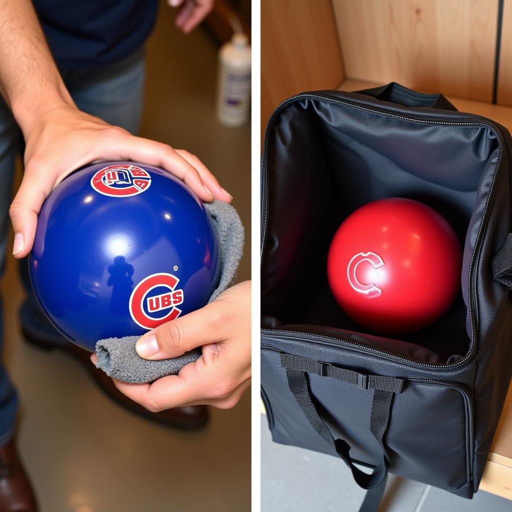 Chicago Cubs Bowling Ball Cleaning and Storage