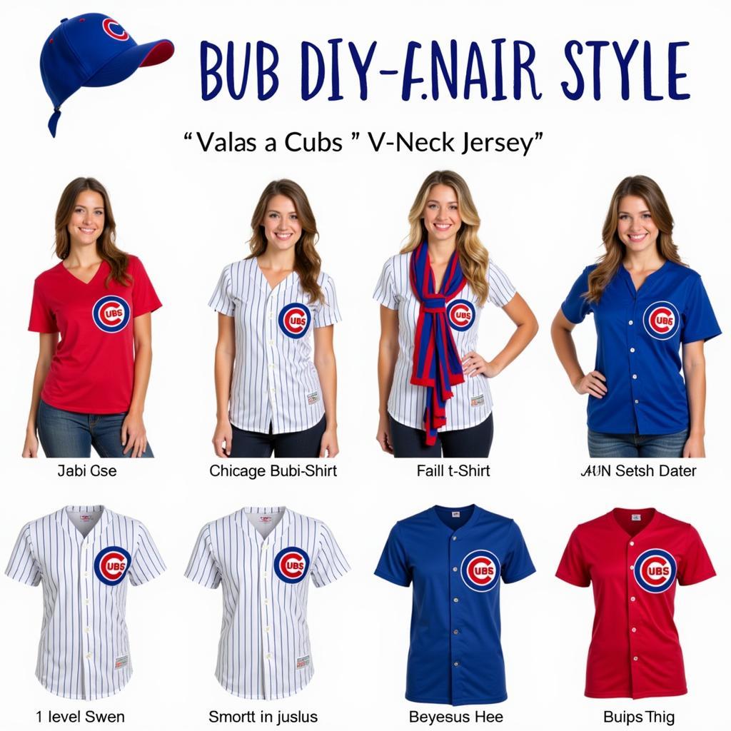 Chicago Cubs V-Neck Jersey Styling Options