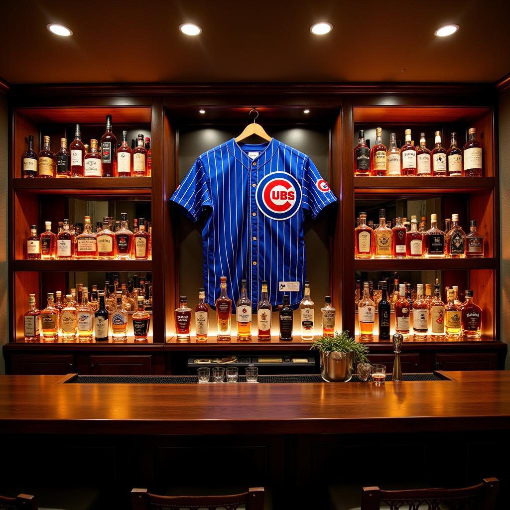 Chicago Cubs Whiskey Collection Display