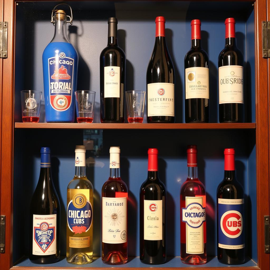 Chicago Cubs Wine Collection Display