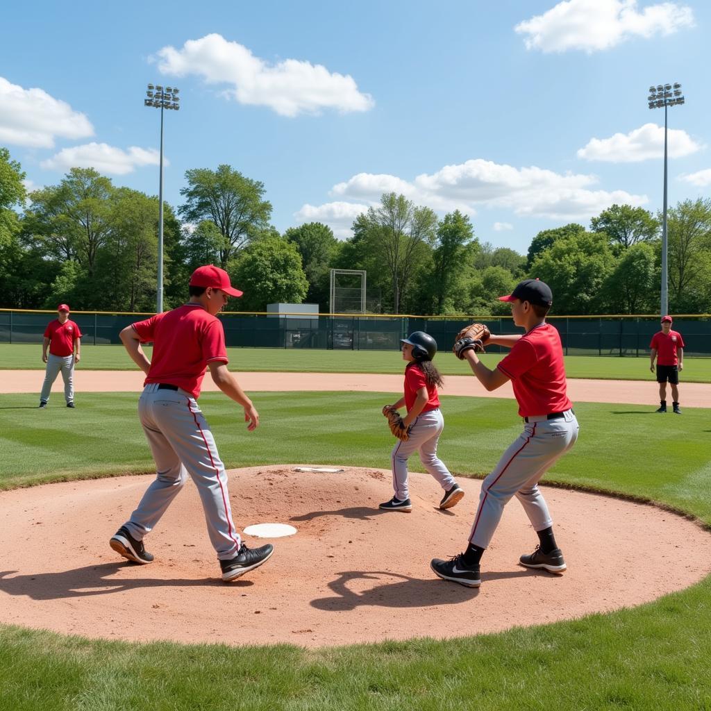 Chicago Youth Baseball Team Practice